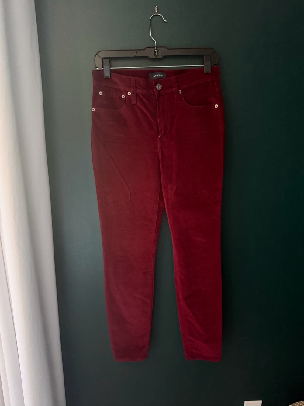 J. Crew Skinny Corduroy Jeans in Deep Wine